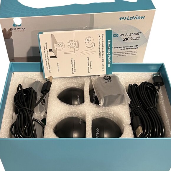 LaView 4MP Wi-Fi Smart 2K Outdoor Security Camera Set Motion Detection 4 Pack - Picture 4 of 4